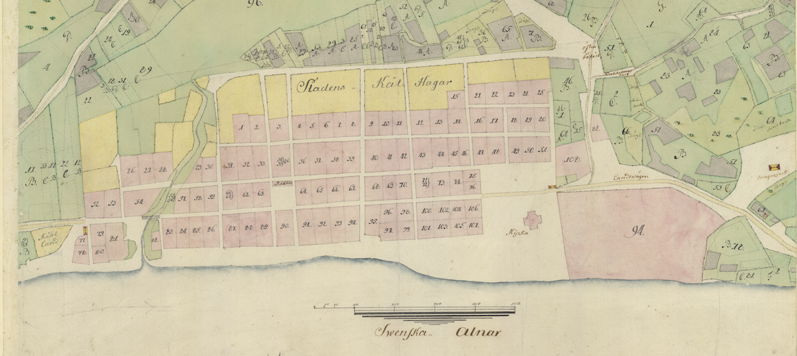 Karta daterad 1899 Umeå stads Haga