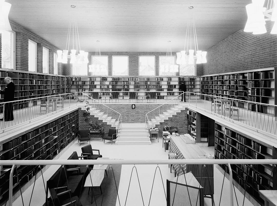 Interiör gamla biblioteket på Kungsgatan 80 i Umeå.